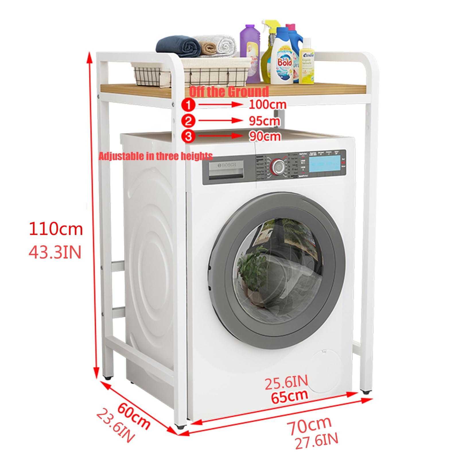 Amazon｜洗濯機ラック，洗濯機横隙間収納，ランドリーラック